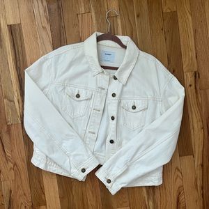 Old Navy Cropped White Denim Jacket
